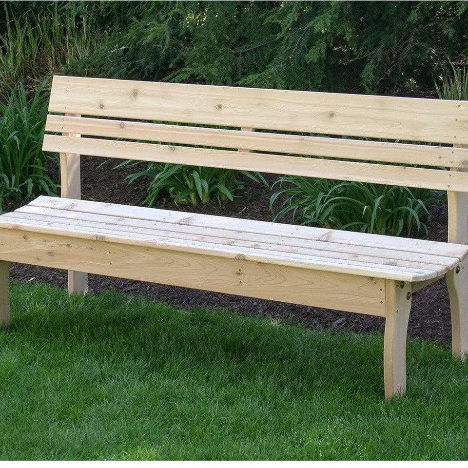 Creekvine Designs 70" Red Cedar Chickadee Backed Bench-Rustic Furniture Marketplace
