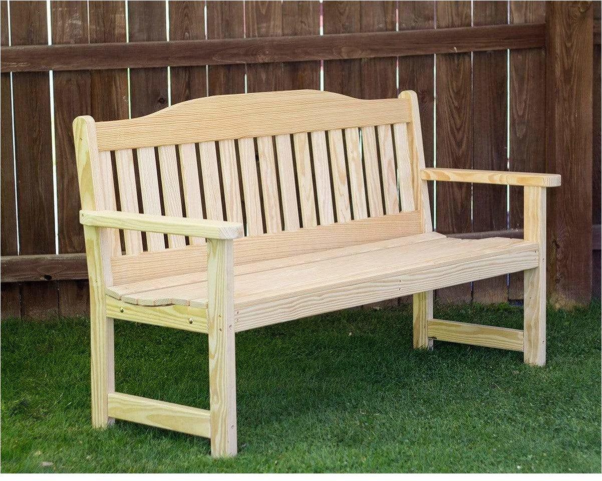 Creekvine Designs 76" Treated Pine English Garden Bench-Rustic Furniture Marketplace