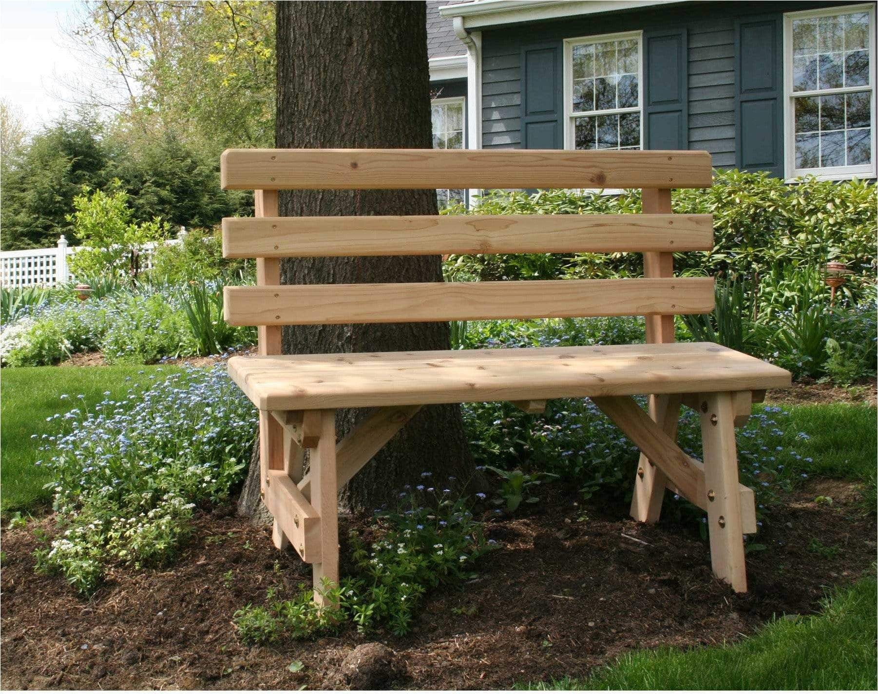 Creekvine Designs Cedar 4' Backed Bench-Rustic Furniture Marketplace