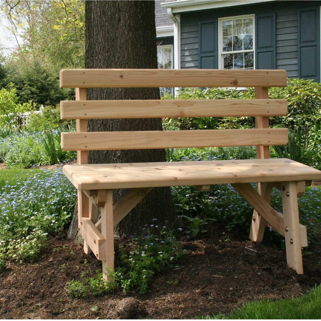 Creekvine Designs Cedar 5' Backed Bench-Rustic Furniture Marketplace