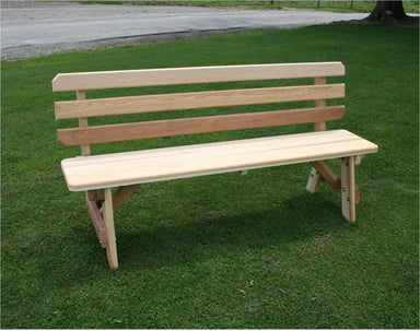 Creekvine Designs Cedar 6' Cross Legged Picnic Table with (2) Backed Benches-Rustic Furniture Marketplace