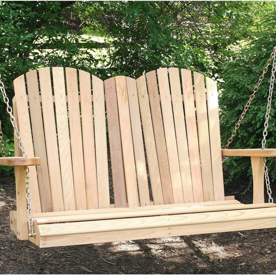 Creekvine Designs Cedar Adirondack Chair Style Porch Swing-Rustic Furniture Marketplace