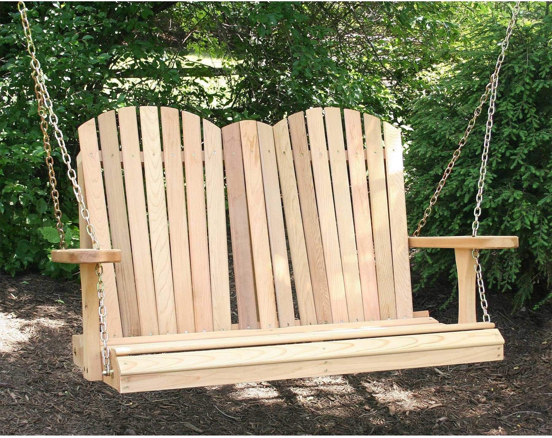 Creekvine Designs Cedar Adirondack Chair Style Porch Swing-Rustic Furniture Marketplace