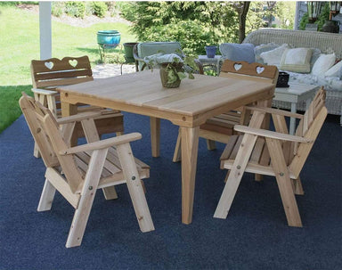 Creekvine Designs Cedar Country Hearts Dining Set-Rustic Furniture Marketplace