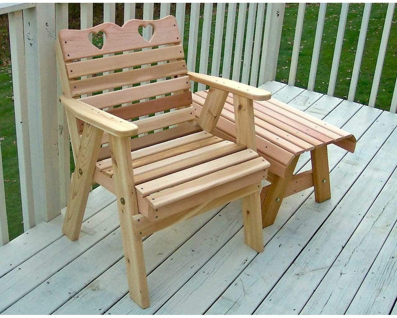 Creekvine Designs Cedar Country Hearts Patio Chair-Rustic Furniture Marketplace