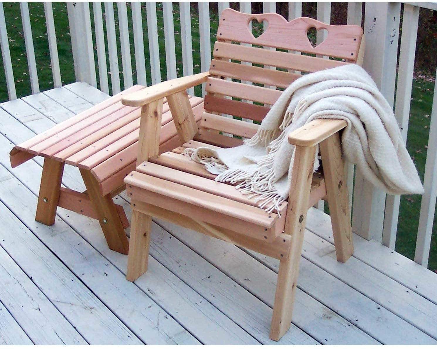 Creekvine Designs Cedar Country Hearts Patio Chair-Rustic Furniture Marketplace