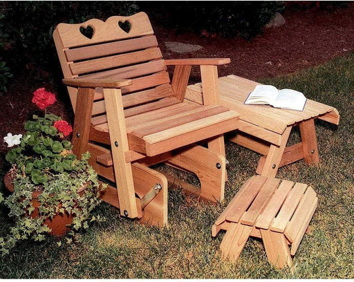 Creekvine Designs Cedar Country Hearts Rocking Glider Chair-Rustic Furniture Marketplace