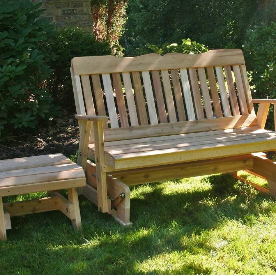 Creekvine Designs Cedar Countryside Rocking Glider & Table Set-Rustic Furniture Marketplace
