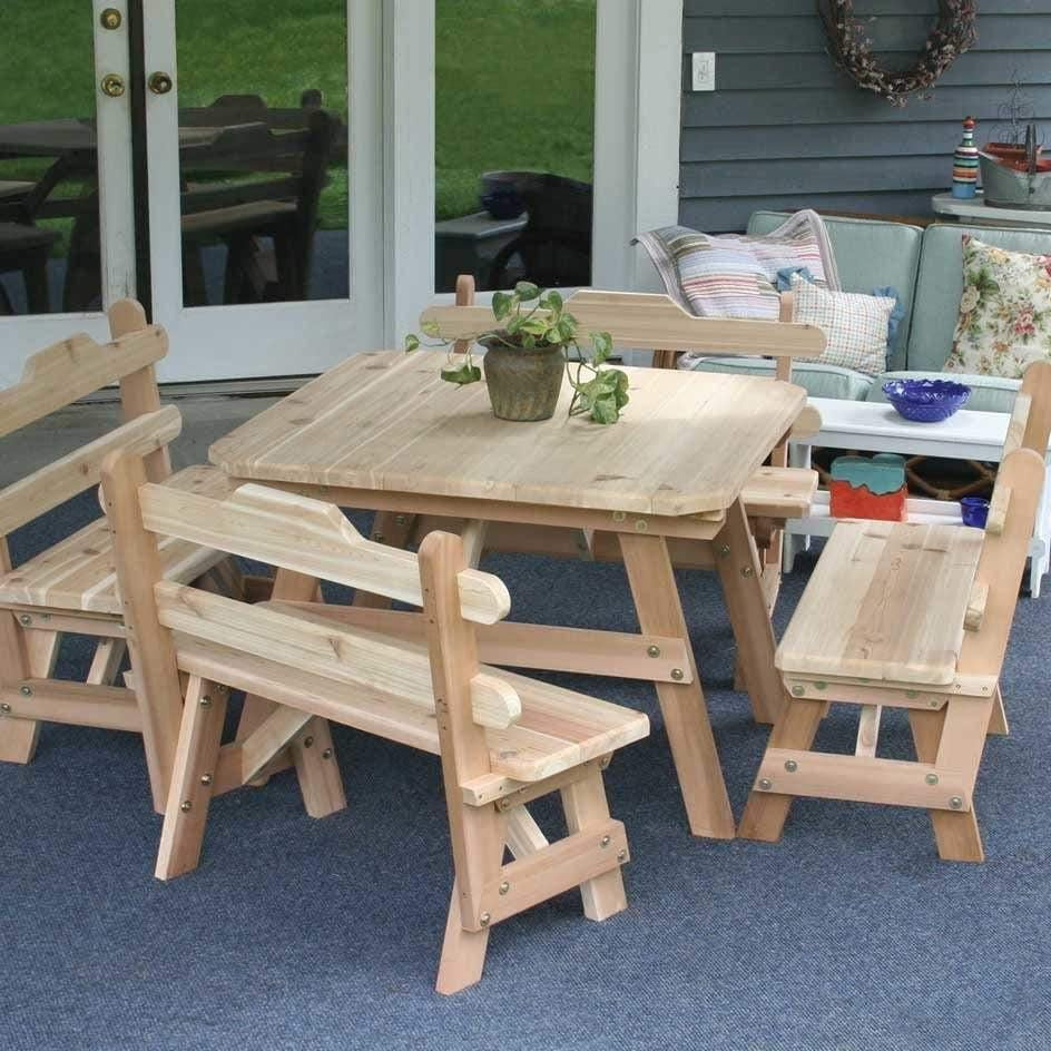 Creekvine Designs Cedar Four Square Dining Set-Rustic Furniture Marketplace