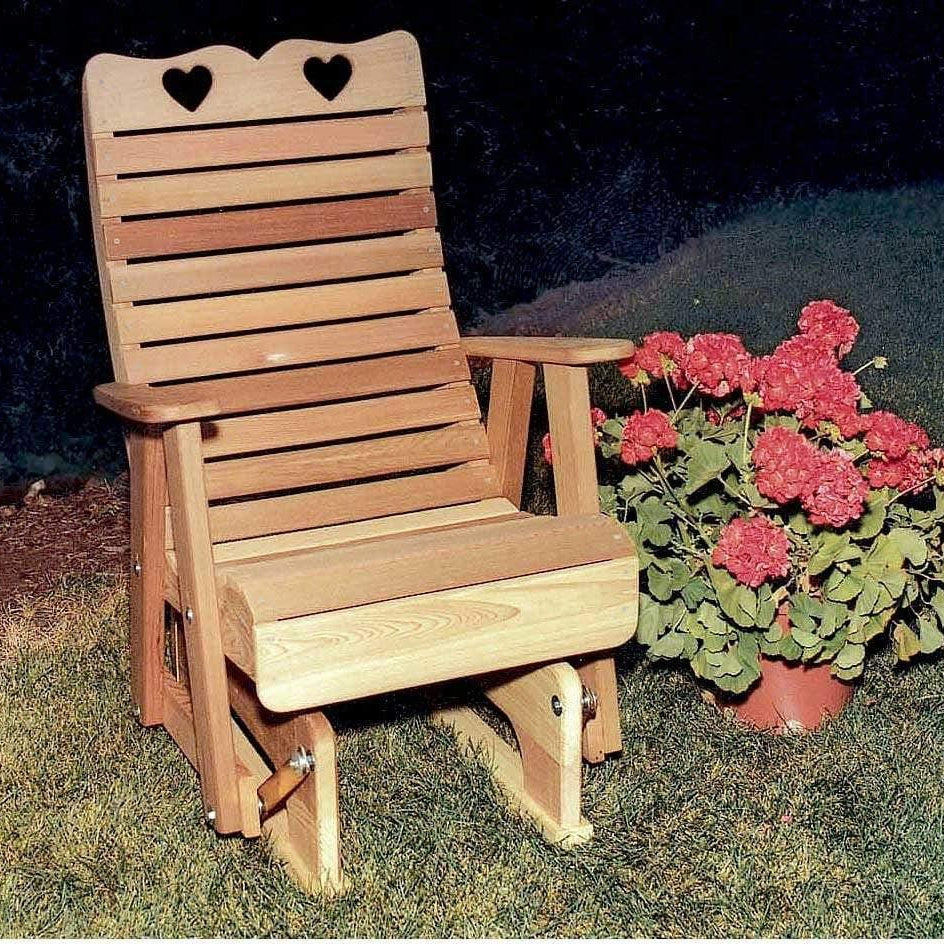 Creekvine Designs Cedar Royal Country Hearts Glider Chair-Rustic Furniture Marketplace