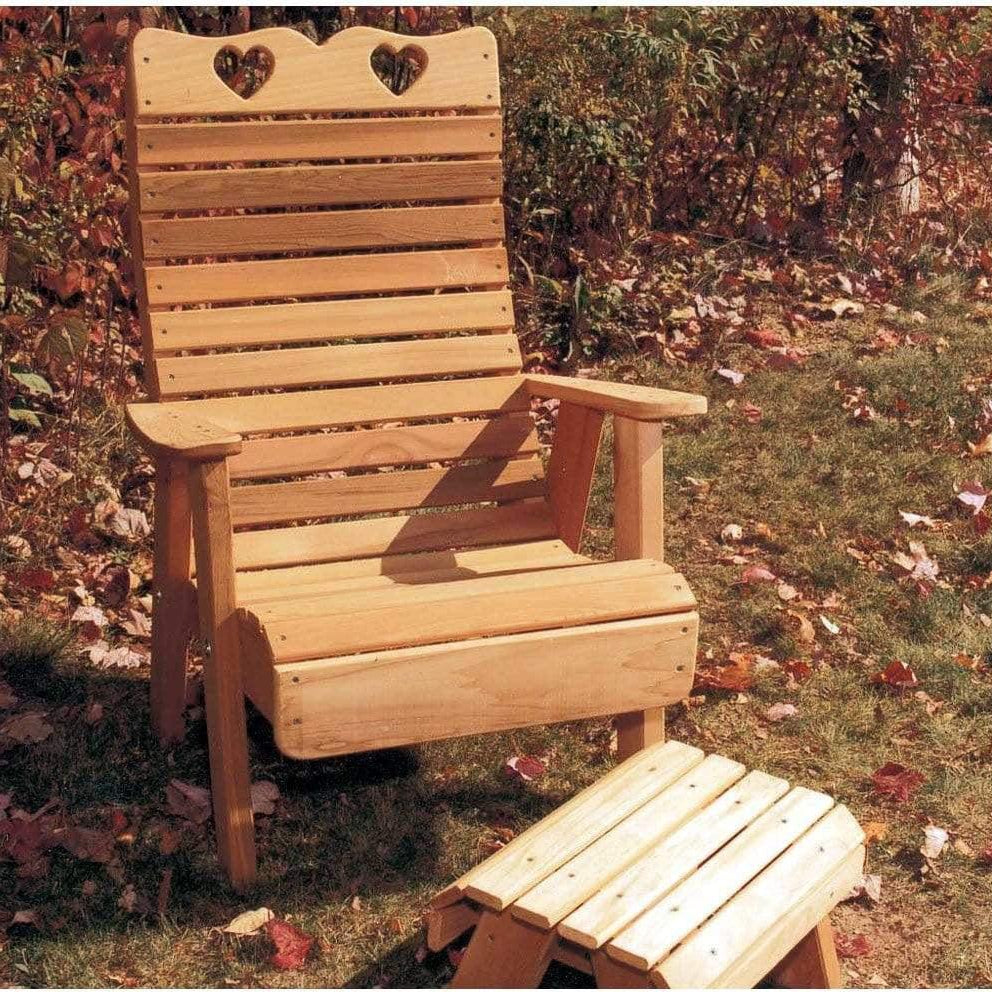 Creekvine Designs Cedar Royal Country Hearts Patio Chair-Rustic Furniture Marketplace