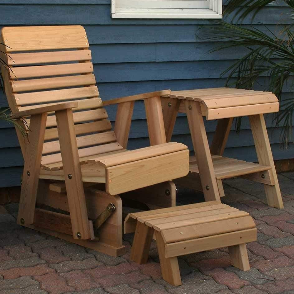 Creekvine Designs Cedar Twin Ponds Rocking Glider Chair Set-Rustic Furniture Marketplace