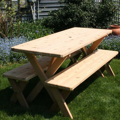 Creekvine Designs Red Cedar 10' Picnic Table with Detached Benches-Rustic Furniture Marketplace