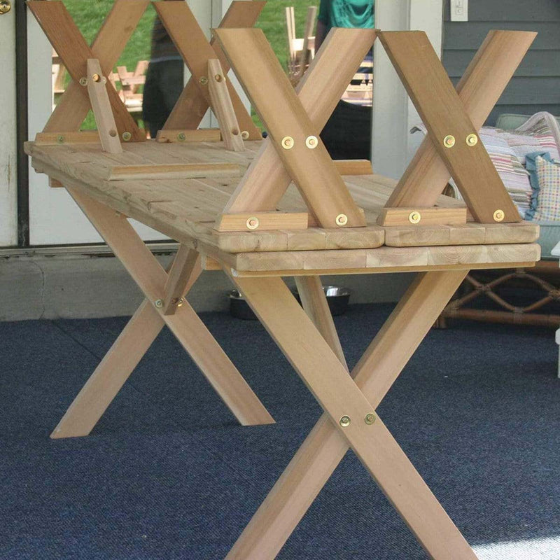 Creekvine Designs Red Cedar 10' Picnic Table with Detached Benches-Rustic Furniture Marketplace