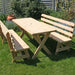 Creekvine Designs Red Cedar 4' Picnic Table with Backed Benches-Rustic Furniture Marketplace