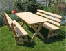 Creekvine Designs Red Cedar 6' Picnic Table with Backed Benches-Rustic Furniture Marketplace