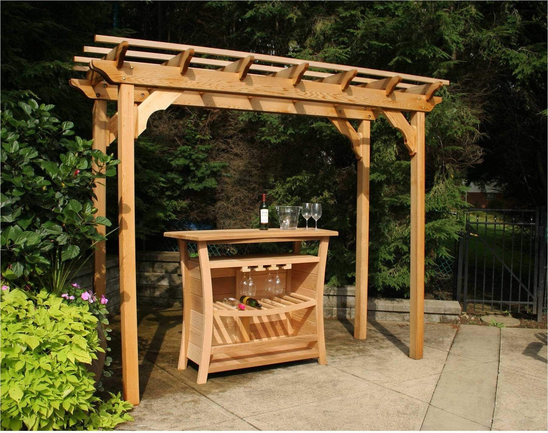 Creekvine Designs Red Cedar Courtyard Pergola-Rustic Furniture Marketplace