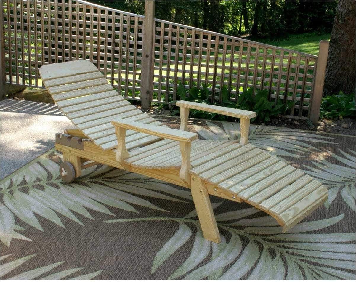 Creekvine Designs Treated Pine Chaise Lounge with Arms-Rustic Furniture Marketplace