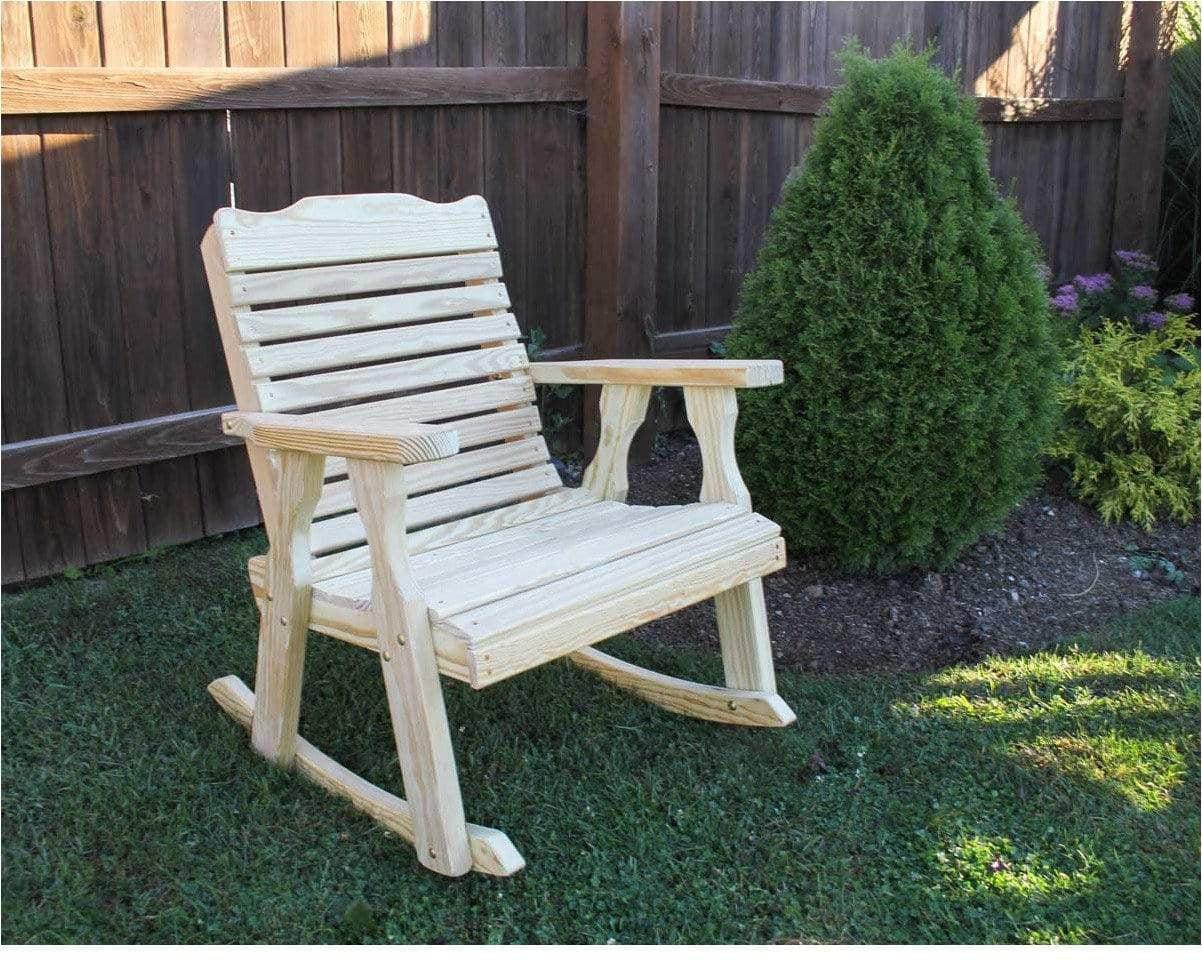 Creekvine Designs Treated Pine Crossback Rocking Chair-Rustic Furniture Marketplace