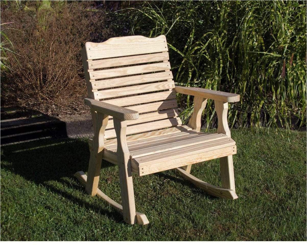 Creekvine Designs Treated Pine Crossback Rocking Chair-Rustic Furniture Marketplace