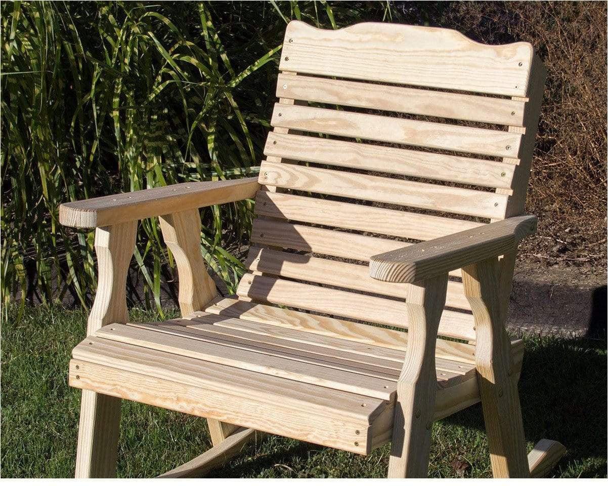 Creekvine Designs Treated Pine Crossback Rocking Chair-Rustic Furniture Marketplace