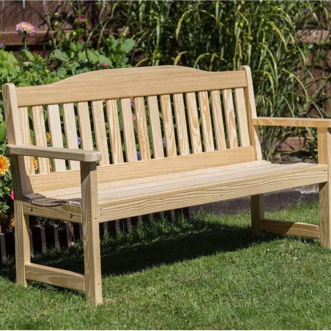 Creekvine Designs Treated Pine English Garden Bench-Rustic Furniture Marketplace