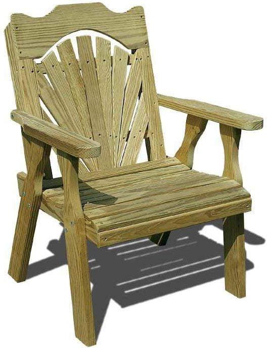 Creekvine Designs Treated Pine Fanback Patio Chair-Rustic Furniture Marketplace