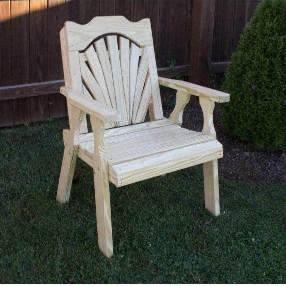 Creekvine Designs Treated Pine Fanback Patio Chair-Rustic Furniture Marketplace