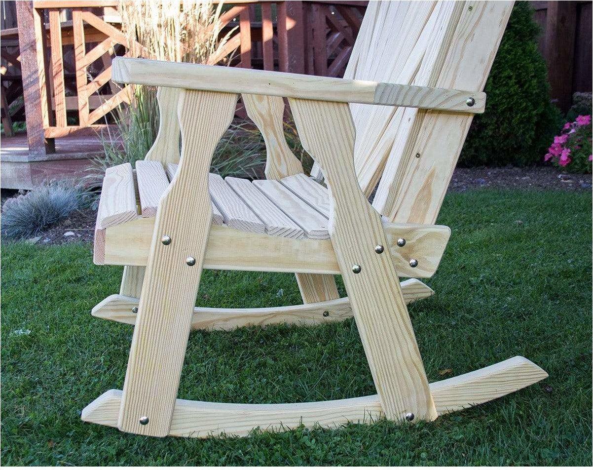 Creekvine Designs Treated Pine Fanback Rocking Chair-Rustic Furniture Marketplace