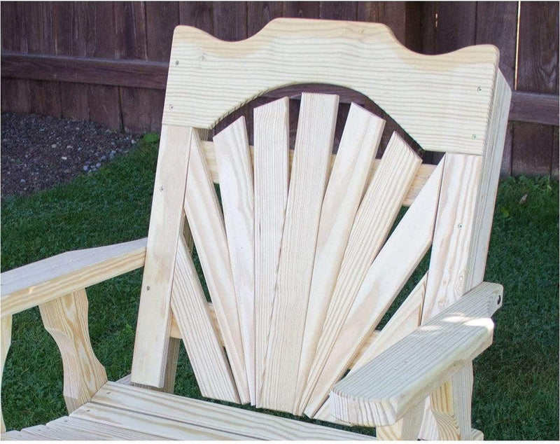 Creekvine Designs Treated Pine Fanback Rocking Chair-Rustic Furniture Marketplace