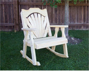 Creekvine Designs Treated Pine Fanback Rocking Chair-Rustic Furniture Marketplace