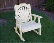 Creekvine Designs Treated Pine Fanback Rocking Chair-Rustic Furniture Marketplace