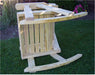 Creekvine Designs Treated Pine Fanback Rocking Chair with Rose Design-Rustic Furniture Marketplace