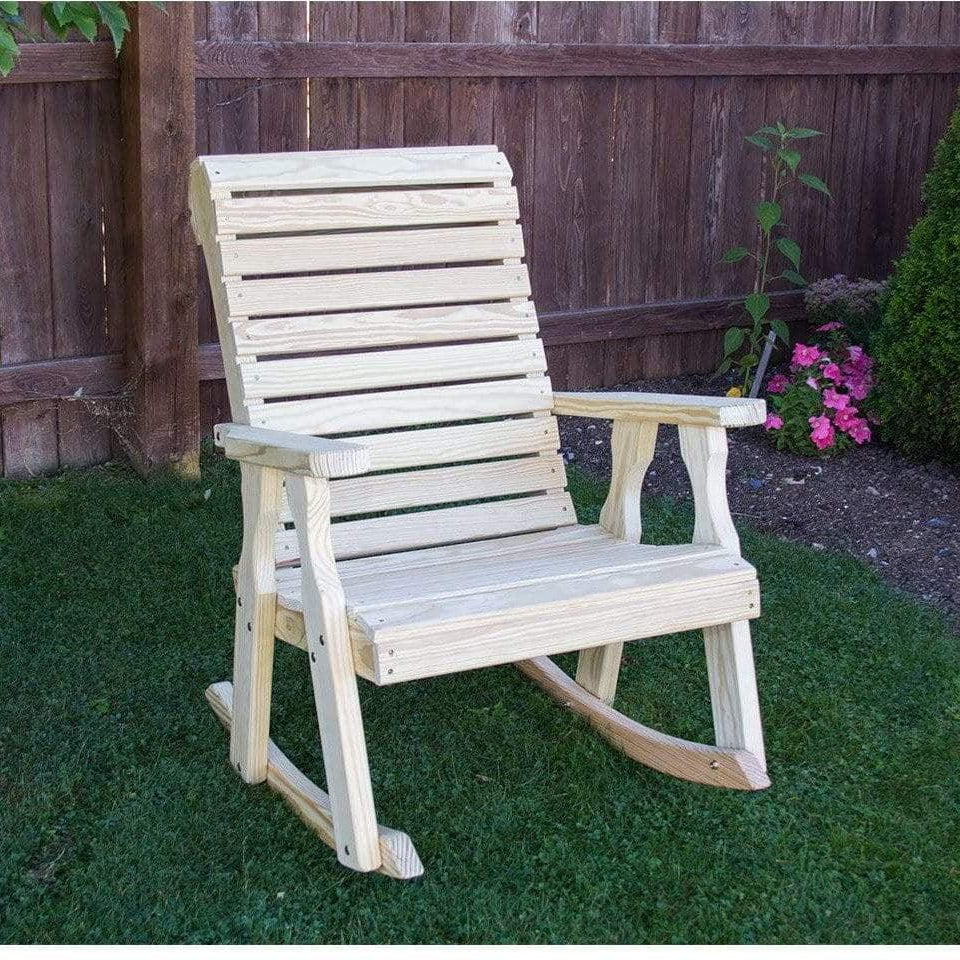 Creekvine Designs Treated Pine Rollback Rocking Chair-Rustic Furniture Marketplace