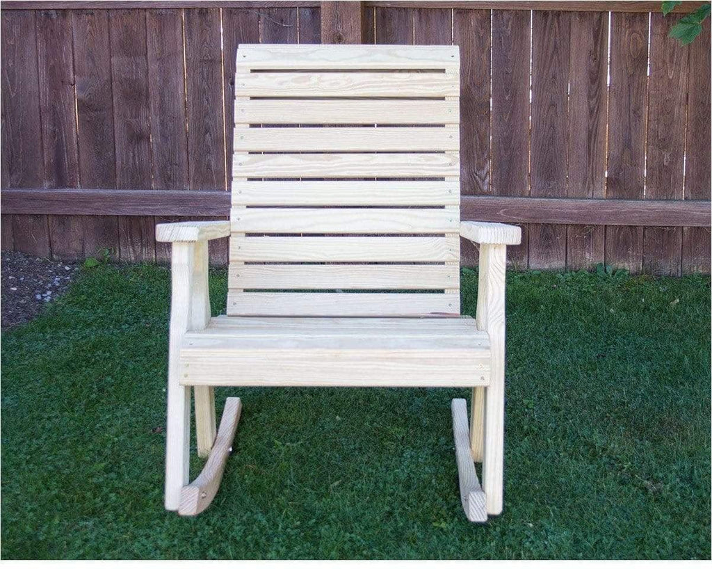Creekvine Designs Treated Pine Rollback Rocking Chair-Rustic Furniture Marketplace