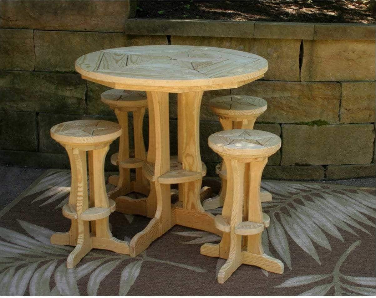 Creekvine Designs Treated Pine Star Design Pub Stool-Rustic Furniture Marketplace