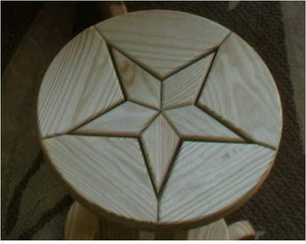 Creekvine Designs Treated Pine Star Design Pub Stool-Rustic Furniture Marketplace