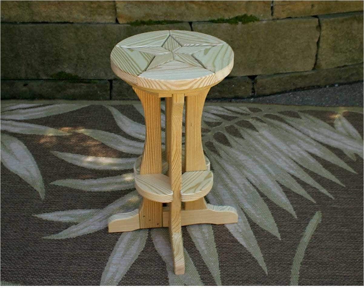 Creekvine Designs Treated Pine Star Design Pub Stool-Rustic Furniture Marketplace