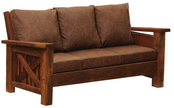 Fireside Lodge Barnwood Framed Sofa-Rustic Furniture Marketplace