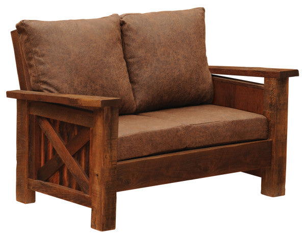 Fireside Lodge Barnwood Framed Loveseat-Rustic Furniture Marketplace