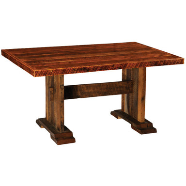 Fireside Lodge Barnwood Rectangular Harvest Dining Table with Artisan Top-Rustic Furniture Marketplace