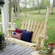 Lakeland Mills Cedar Log 4' Porch Swing-Rustic Furniture Marketplace