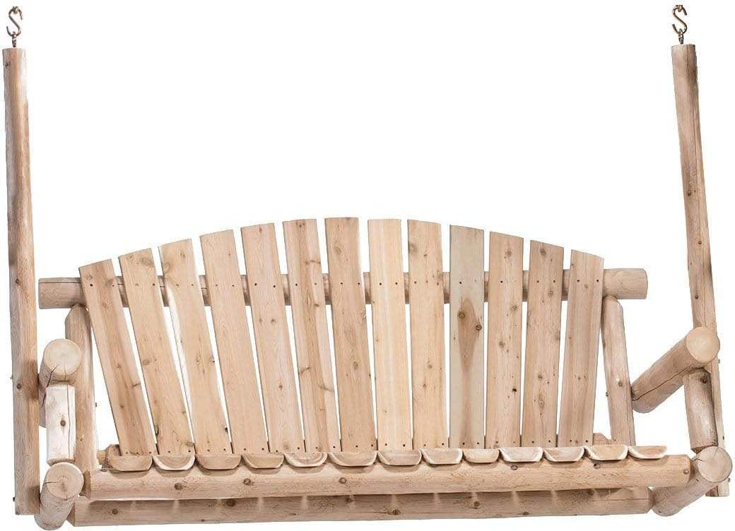 Lakeland Mills Cedar Log 5' Porch Swing-Rustic Furniture Marketplace