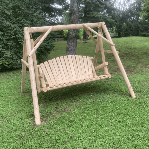 Lakeland Mills Cedar Log 5' Yard Swing-Rustic Furniture Marketplace
