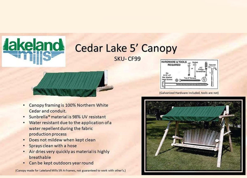Lakeland Mills Cedar Log 5' Yard Swing-Rustic Furniture Marketplace