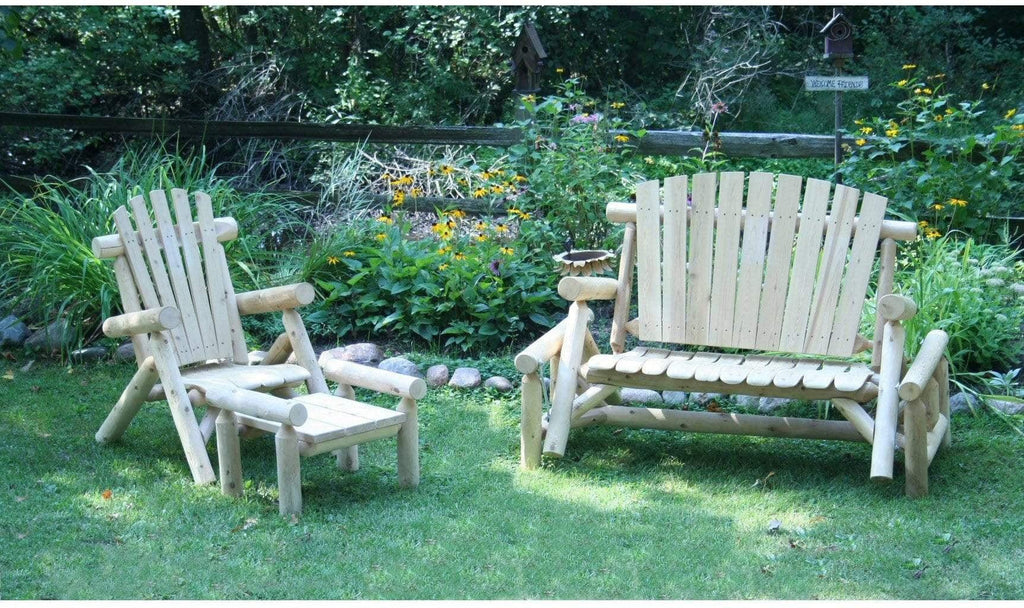 Lakeland Mills Cedar Log Ottoman-Rustic Furniture Marketplace