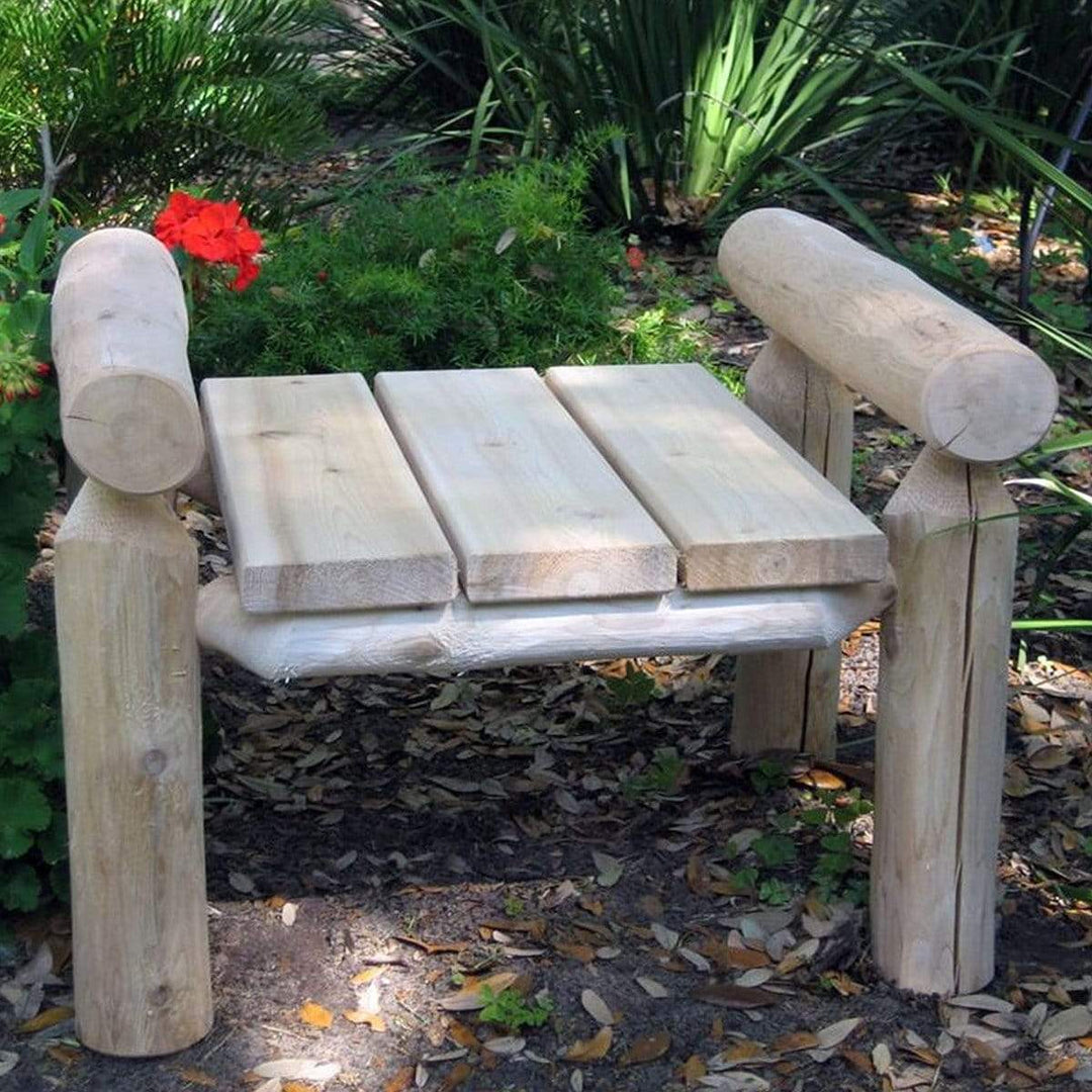 Lakeland Mills Cedar Log Ottoman-Rustic Furniture Marketplace