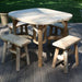 Lakeland Mills Cedar Log Outdoor Dining Set with 4 Benches-Rustic Furniture Marketplace