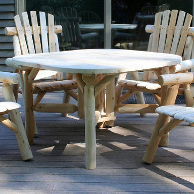 Lakeland Mills Cedar Log Outdoor Dining Set with 4 Chairs-Rustic Furniture Marketplace