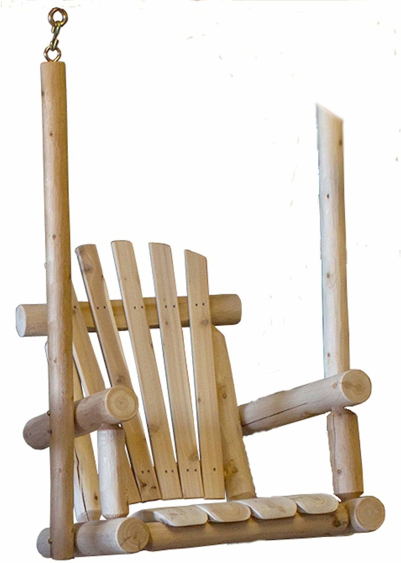 Lakeland Mills Cedar Log Single Chair Porch Swing-Rustic Furniture Marketplace